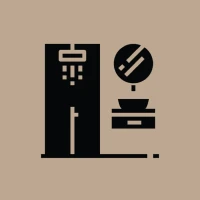 Bathroom icon with shower and sink