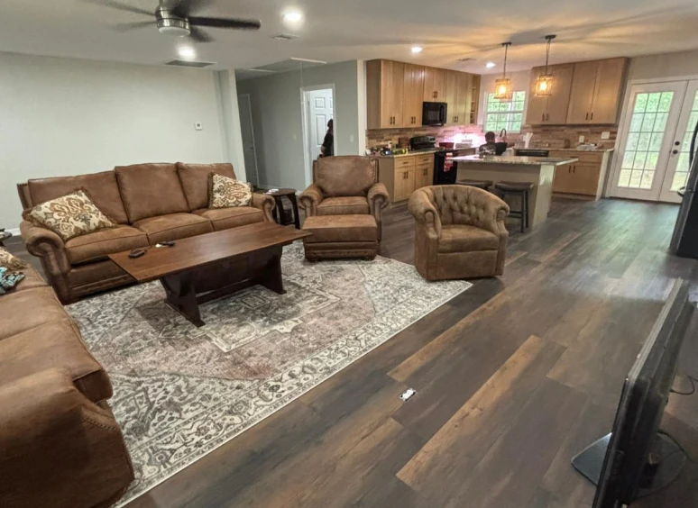 Open concept living room and kitchen